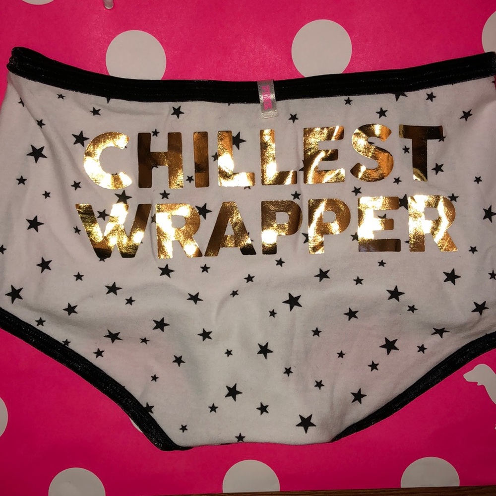 NWT VS PINK PANTY WITH VELVET TRIM